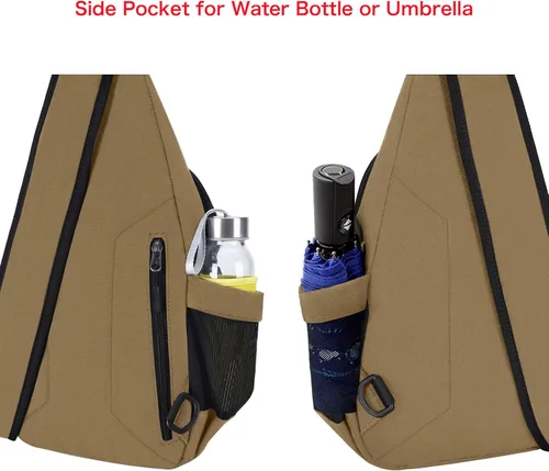 Miniatura 6 de MOSISO Mochila tipo bandolera, mochila de día para senderismo de lona con bolsillo antirrobo