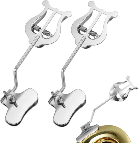 Milisten 2 clips de trombón de lira para trombón, carpeta de partitura, clips de partitura ligeros, instrumentos musicales portátiles, accesorios