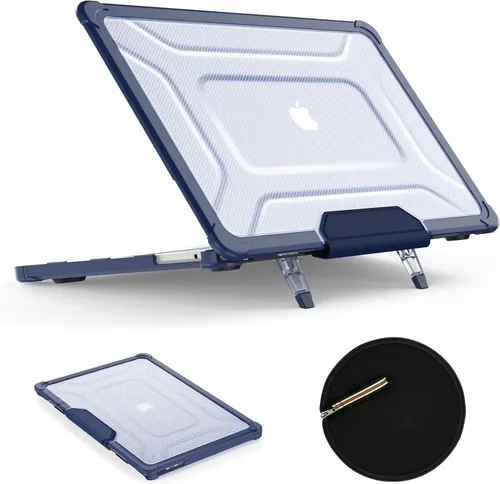 Miniatura 9 de SEYMAC stock Funda para MacBook Air de 13.6 pulgadas, protección contra golpes con soporte plegable y alfombrilla para mouse para MacBook Air