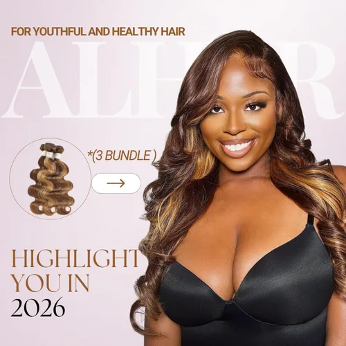 Miniatura 2 de ALHER Long Deep Part 2x6 Closure Body Wave Honey Blonde Highlight, Ombre Brown and Blond 2x6 Kim K Transparent HD Lace Closure Pre Plucked With Baby