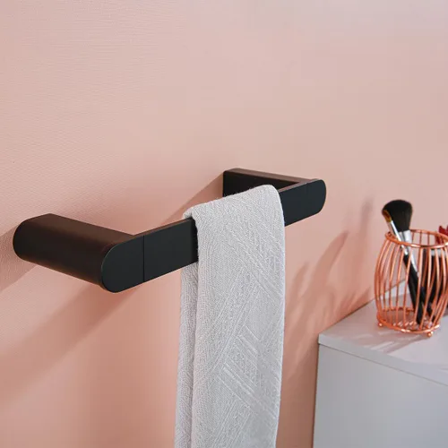 Miniatura 9 de RANDOM Toallero negro mate para baño y cocina de 9 pulgadas, soporte de toalla de mano SUS304, toallero de acero inoxidable, barra de toalla