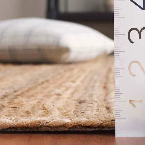 Miniatura 4 de SAFAVIEH Alfombra de área de colección de fibra natural, 5 x 8 pies, natural, hecho a mano, ideal para zonas de alto tráfico en sala de estar
