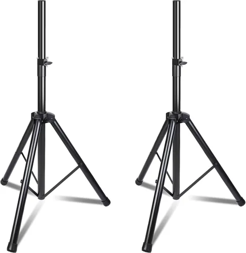 Par de soportes para altavoces, soporte universal tipo trípode para altavoces ajustable de 89 a 152 cm de altura resistente con inserto compatible