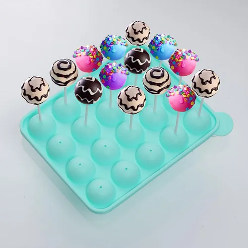 Miniatura 6 de Rbenxia Molde de silicona para tartas de 20 cavidades, medio círculo, piruleta, fiesta, magdalena, molde para hornear, bandeja de molde para tartas