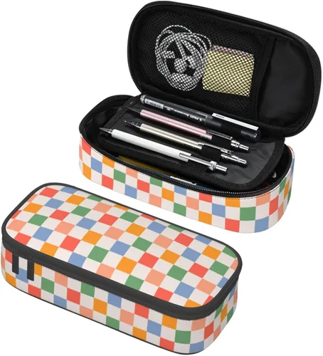 Miniatura 22 de Estuche organizador retro hippie de los años 70 con diseño de hongos florales de gran capacidad, papelería con cremallera, suministros escolares