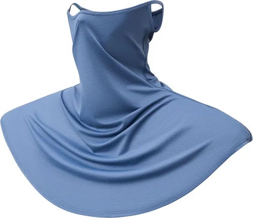 Obacle Máscara facial con polaina para el cuello con cintas elásticas para las orejas para hombres y mujeres para protección solar