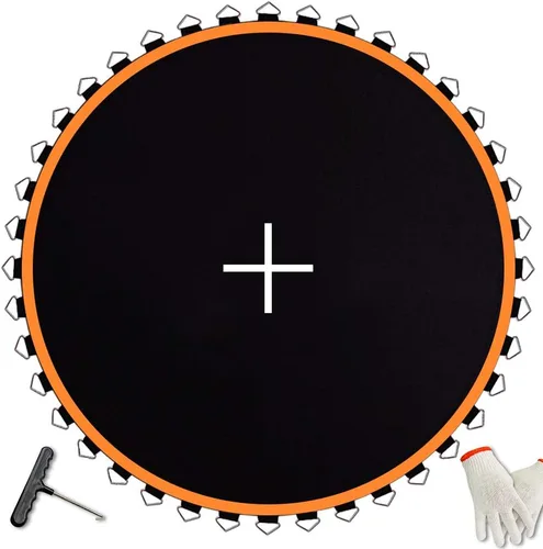 Tapete para cama elástica, se adapta a marco de 14 pies, con 72 anillos en V para resortes de 5.5 pulgadas, repuesto de alfombrilla de trampolín