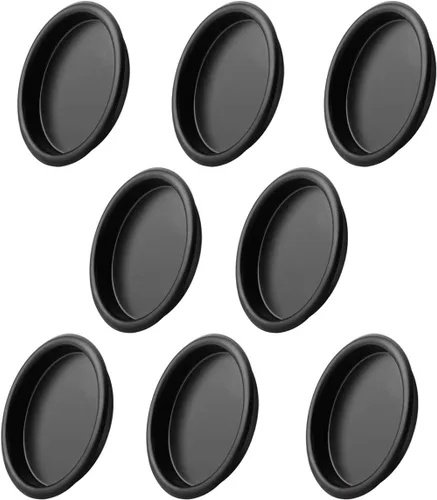 Miniatura 14 de Paquete de 14 tiradores de dedo para puerta de armario de bronce frotado con aceite - Tirador de dedo redondo de 2-1/8" para puerta corredera, Oil