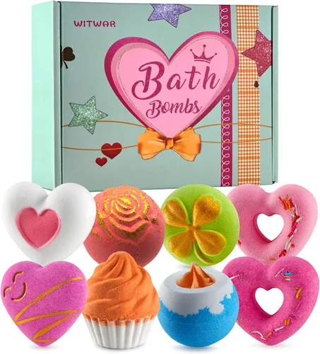 8 bombas de baño para el día de San Valentín para novias, niños y niñas, baño de burbujas, juego de regalo de bomba de baño natural, bombas de baño