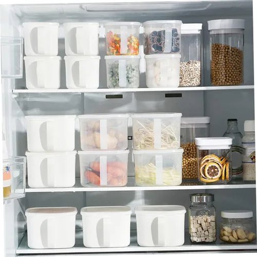 Miniatura 8 de 2 recipientes herméticos para almacenamiento de alimentos con tapas, contenedores de plástico transparente para cocina y refrigerador, ideal