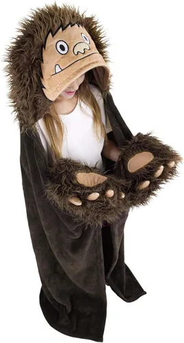 Miniatura 14 de Manta con capucha portátil Lazy One para niños, manta con capucha de animales (lobo)