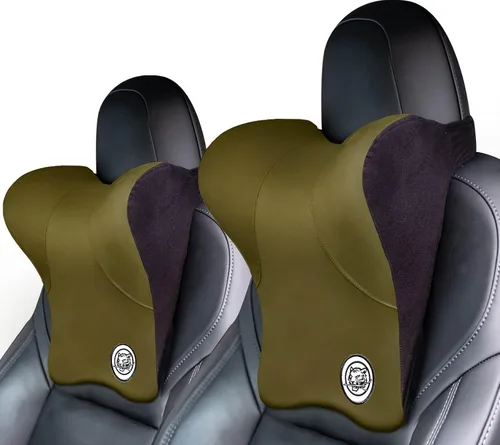 Miniatura 11 de Almohada para el Cuello del Asiento de Coche para Conducir, Almohada de Reposacabezas de Espuma Viscoelástica Suave con Correa Ajustable y Funda