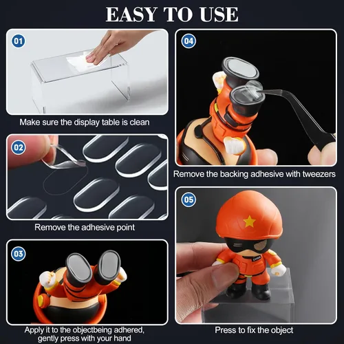 Miniatura 6 de 300 puntos adhesivos transparentes de doble cara – Puntos adhesivos fuertes y sin rastros para póster, fotos, oficina y hogar, decoraciones