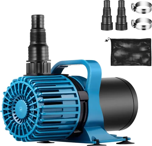 TONGCHANT Bomba de estanque, 1600 GPH y elevación de 14 pies, bomba de agua sumergible de 100 W para fuente de estanque de peces, cascada y función