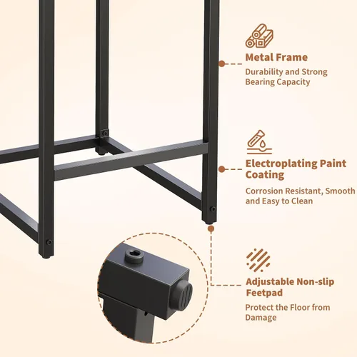 Miniatura 7 de GarveeHome Juego de 2 taburetes de bar, modernos taburetes de bar de altura de mostrador con respaldo y reposapiés, taburetes de bar tapizados