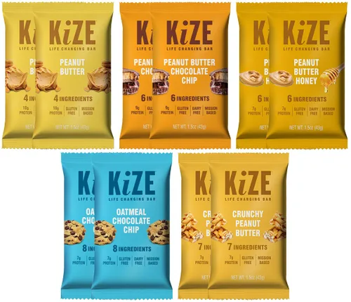 Miniatura 23 de KiZE Energy Bars - Barras energéticas de reemplazo de comidas con alto contenido de proteínas, a base de mantequilla de almendras, sin gluten, sin