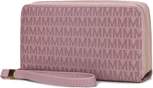 Miniatura 92 de MKF Collection Mia K - Cartera de pulsera para mujer, pequeña cartera de cuero vegano para tarjetas de crédito con cremallera y bolsillo