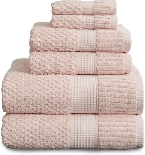 Miniatura 46 de NY Loft Juego de 4 toallas de baño 100% algodón, supersuaves y absorbentes, de secado rápido, 30 x 52 pulgadas, algodón texturizado y duradero