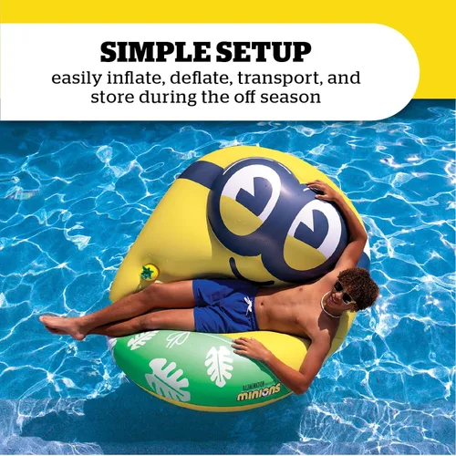 Miniatura 5 de BigMouth Giant Minions - Flotador inflable para piscina, flotador inflable de tubo de natación Mi villano favorito 4, mercancía de película