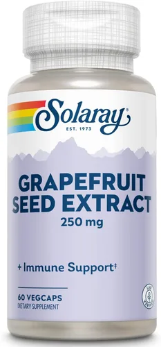 SOLARAY Extracto de semilla de pomelo de potencia garantizada, tapa vegetal (Btl-plástico) 250mg | 60ct