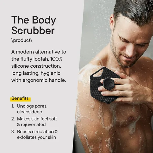 Miniatura 6 de TOOLETRIES Exfoliante corporal y gancho, exfoliante de silicona prémium para limpiar, exfoliar y revitalizar tu piel, accesorios de ducha, limpiador