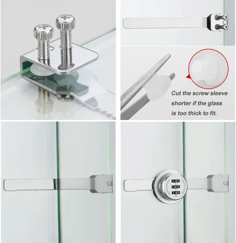 Miniatura 4 de ETEKJOY Cerradura de trinquete sin llave para puerta corredera de cristal vitrina vitrina vitrina gabinete combinación de contraseña digital 3 Negro