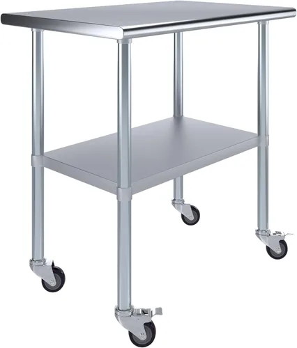 Miniatura 43 de Mesa de trabajo de acero inoxidable, mesa de metal