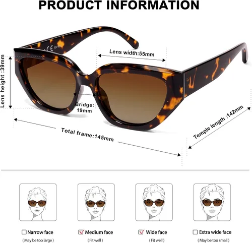Miniatura 25 de SOJOS Gafas de sol polarizadas de ojo de gato lindo de moda para mujer Cateye SJ2237