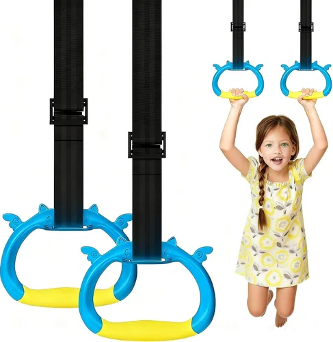 Miniatura 6 de Nuevos anillos de gimnasia profesionales, tanto para adultos como para niños, soporta 550 libras, equipo de fitness en casa, barra de dominadas