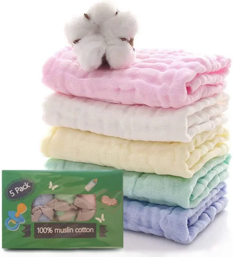 Paños de muselina para bebé, servilletas 100% muselina de algodón para recién nacidos, paños de muselina suave absorbente para bebés de 10 x 20