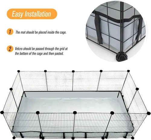Miniatura 4 de DZWLKJ Forro de jaula de conejillo de indias, base impermeable y lavable, 28 x 56 pulgadas, adecuado para conejos, chinchillas, erizos, hurones