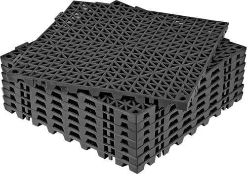 ToLanbbt Cojín modular entrelazado 8P de 11.8 x 11.8 pulgadas, agujeros de drenaje de goma entrelazados antideslizantes para cubierta, ducha,
