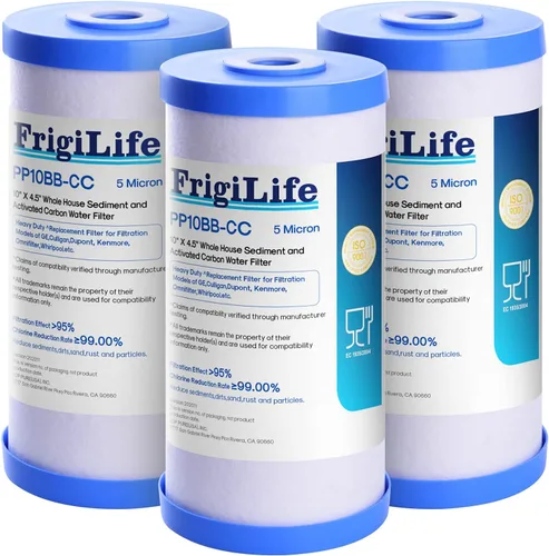 FXHTC - Filtro de agua de carbón activado por sedimentos de 5 micrones, 10 x 4.5 pulgadas, repuesto para GE FXHTC, GXWH40L, GXWH35F, GNWH38S,