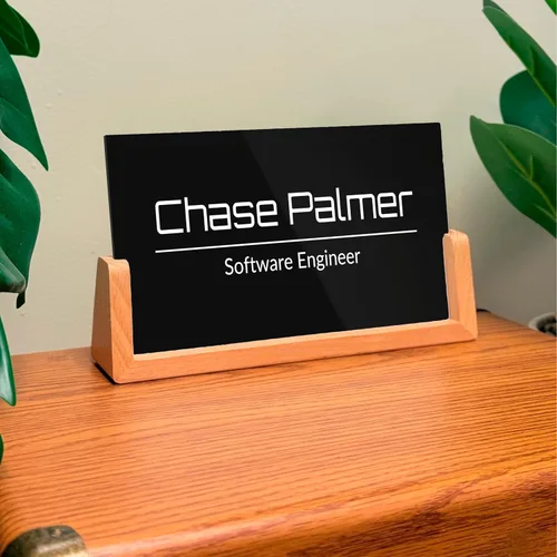 Miniatura 3 de Placa de nombre profesional de oficina, placa de nombre personalizada con soporte LED, placa de nombre personalizada de acrílico para decoración