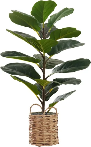 Monarch Specialties I 9505 Planta artificial, 28 pulgadas de alto, árbol de violín, interior, falso, falso, suelo, vegetación, maceta, tacto real,