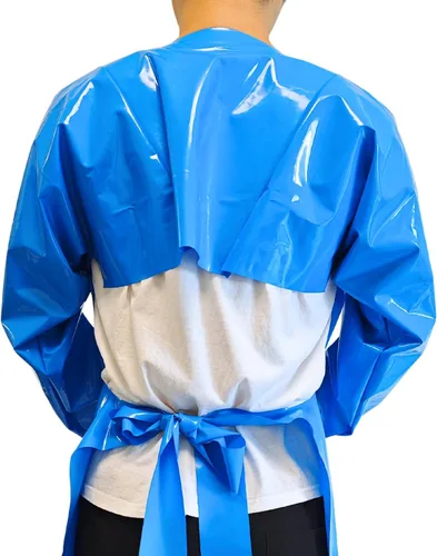 Miniatura 6 de ELEBOX Waterproof Apron with Long Sleeves, Safety Apron Work Uniform for Men & Women, Chemical Resistance Anti-Tear Apron Azul