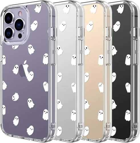 Miniatura 7 de LUHOURI Funda diseñada para iPhone 14 Pro Max con protector de pantalla, acrílico transparente para mujeres y niñas, funda protectora de ajuste