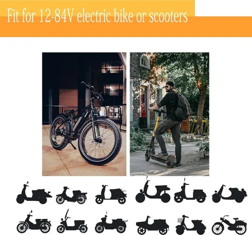 Miniatura 2 de 1 Par de Empuñaduras de Acelerador de Bicicleta Eléctrica, Manillar Giratorio Universal de Bicicleta Eléctrica Scooter con Pantalla LCD de Voltaje