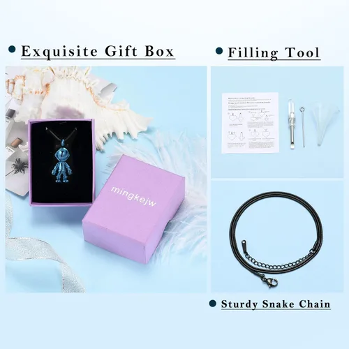 Miniatura 7 de mingkejw Cremación astronauta collar urna conmemorativa joyería colgante urna de cremación cenizas collar conmemorativo para niños y humanos.