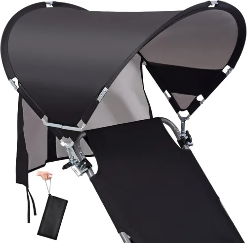 Miniatura 29 de Toldo universal XL resistente al viento para silla, extra grande plegable UPF 50+ con abrazadera ajustable, se adapta a la mayoría de la playa