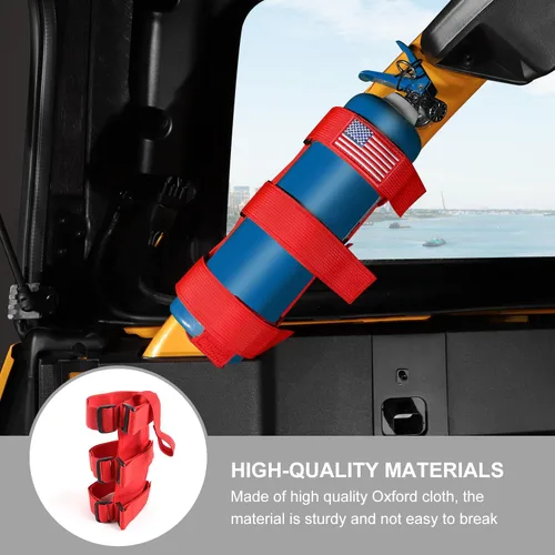 Miniatura 4 de Jimen Soporte para extintor de incendios Bronco, paquete de 2 correas de montaje para extintor de incendios de barra antivuelco compatibles con Ford
