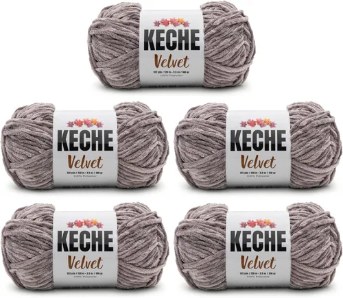 Miniatura 58 de Keche Hilo de terciopelo para ganchillo, manta de felpilla suave, voluminosa, hilo amigurumi, 3.53 oz (132 yardas), color azul bebé