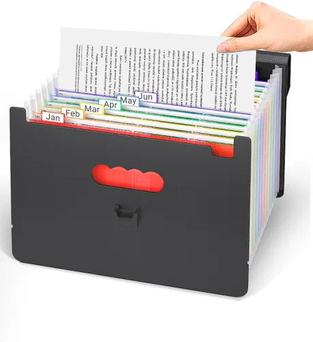 Miniatura 5 de Organizador de archivos de acordeón/carpeta de archivos expandible con asa, caja de archivo de 13 bolsillos, perfecta para soporte de Mate