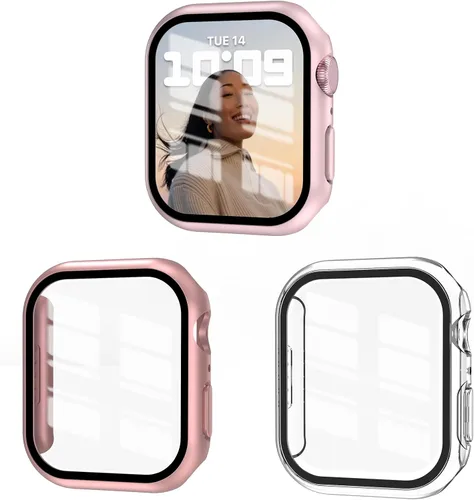 Miniatura 14 de Juego de 3 fundas compatibles con Apple Watch SE 3 Series 6/5/4 de 40 mm con protector de pantalla de vidrio templado, cubierta protectora