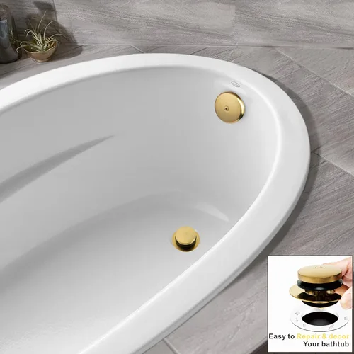 Miniatura 3 de Artiwell Tapón Universal de Drenaje de Bañera Tip Toe y Cubierta, Tapón de Drenaje de Bañera, Reemplaza Elevación y Giro, Desagües Tip-Toe y Palanca