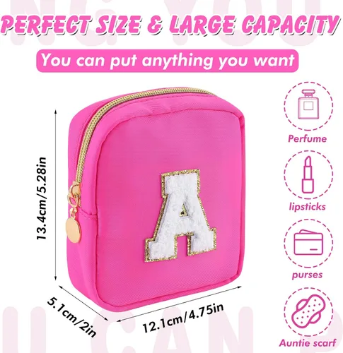 Miniatura 4 de Mini bolsa de maquillaje para bolso, bolsa de felpilla pequeña de nailon, bolsa de cosméticos de viaje, bolsa organizadora de artículos de tocador