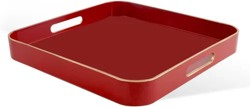 Miniatura 15 de Gifturbo - Bandeja de servir negra, bandejas de servir decorativas de mármol con asas, bandejas rectangulares de plástico para mesa de café otomanas