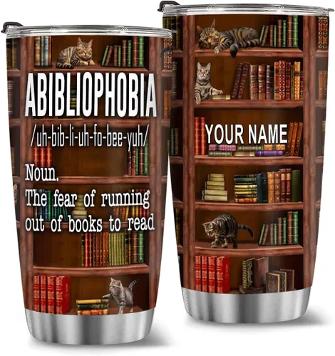 Miniatura 18 de T40413 - Taza personalizada para amantes de los libros, taza de café con texto en inglés "Just A Girl Loves Book", regalo para mujeres y niñas
