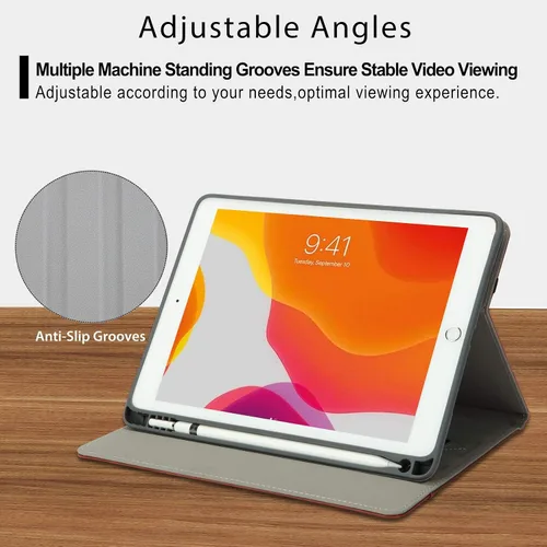 Miniatura 9 de HFcoupe Funda 10.2 para iPad 2021 de 9ª generación, iPad 2020 de 8ª generación y iPad de 7ª generación 2019, funda protectora de cuero con múltiples