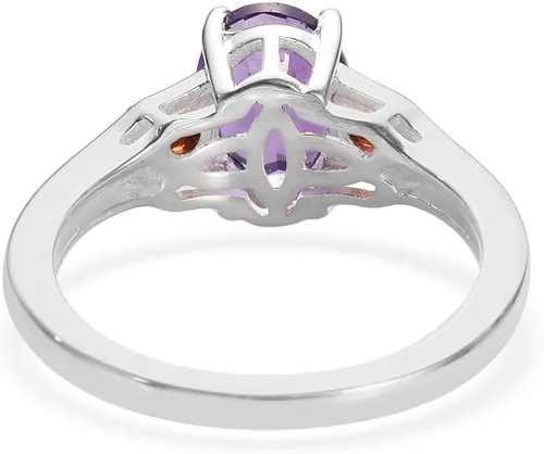 Miniatura 5 de SHOP LC - Anillo de amatista granate 925 de plata de ley 925, anillos de amatista roja y púrpura para mujeres, regalos de cumpleaños para mujeres